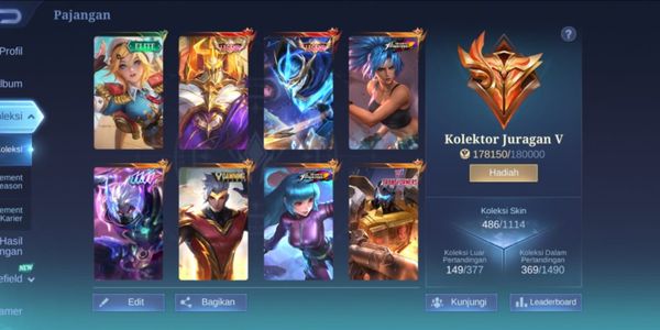 #507 Android & Ios | Skin 486 | Mega Collector 5 | 2 Legend | Dawning Chou | 11.11 Hayabusa Shura | Sanrio Claude | KOF Gusion