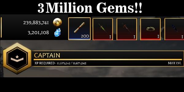 3M+ GEMS ACCOUNT | FREE 250 SCROLLS + MANY MYTHIC PERKS