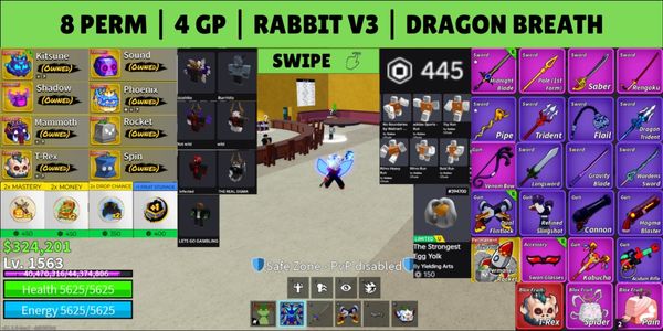 บัญชี Blox Fruits - ผลไม้ถาวร & บัตรผ่านเกม - 15