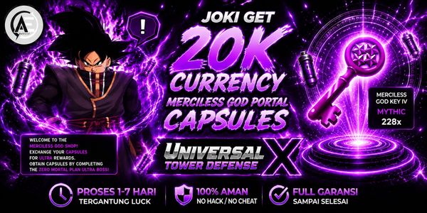Joki Ottieni 20K Valuta Merciless God Portal Capsules (Ultra Boss Shop) || Universal Tower Defense X (UTDX) ||
