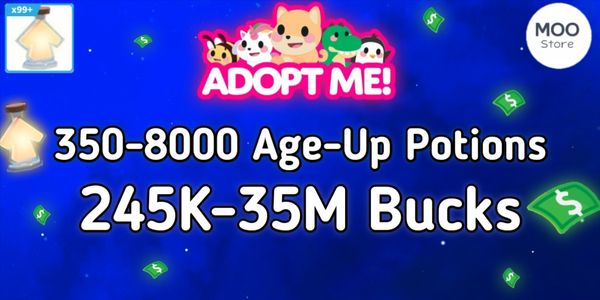 Adopt Account Bonus Lots of Bucks + Lots of Age-Up Potions + Bonus Pets + Bonus Eggs