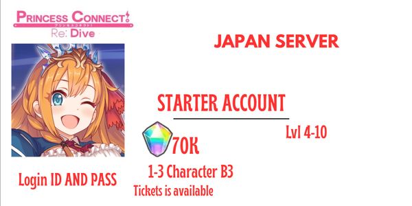 [Japan Server] Reroll/Starter Account Princess Connect Re:Dive 80k-90k Gems #1