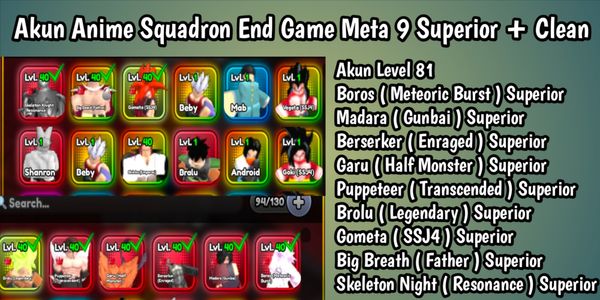 Anime Squadron Meta END GAME Account!