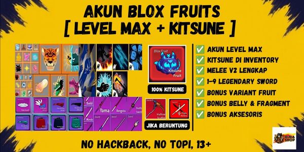 MAX LEVEL ACCOUNT + KITSUNE FRUIT IN INVENTORY | BLOX FRUIT