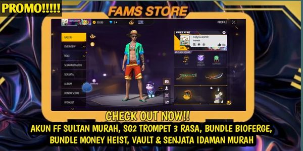 FREE FIRE ACCOUNT, DREAM VAULT & WEAPON, CHEAPEST PRODUCT
