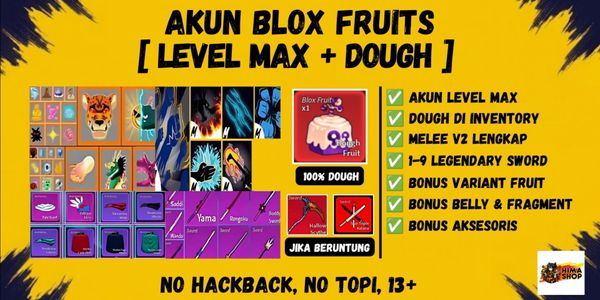 MAX LEVEL ACCOUNT + DOUGH FRUIT IN INVENTORY | BLOX FRUIT