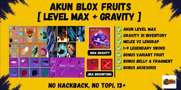 MAX LEVEL ACCOUNT + GRAVITY FRUIT IN INVENTORY | BLOX FRUIT
