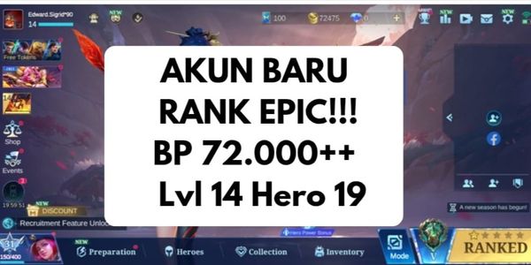 Fresh New Account Rank EPIC Awesome