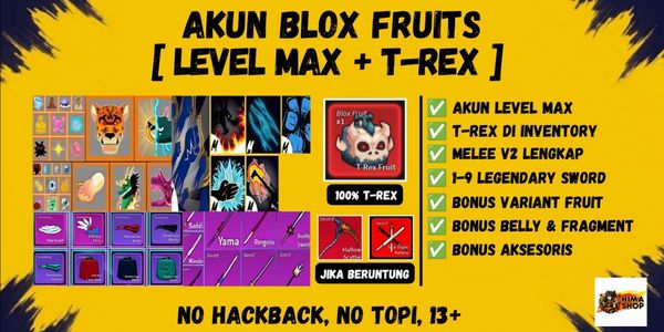 MAX LEVEL ACCOUNT + T-REX FRUIT IN INVENTORY | BLOX FRUIT