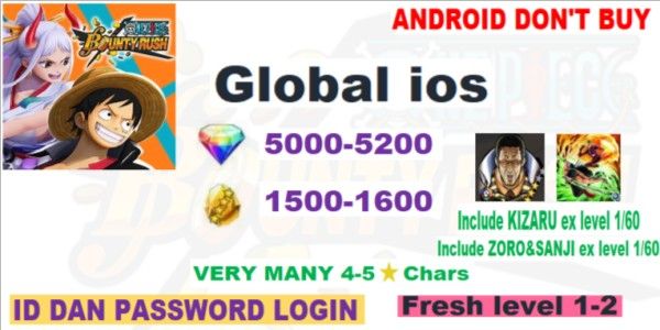 Gacha Account One Piece Bounty Rush Global