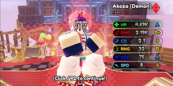 จ้างเล่น Get Akoza/Akaza + EVO - Anime Squadron Roblox