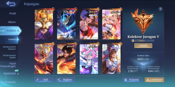 #465 Android & Ios | Skin 505 | Mega Collector 5 | 2 Legend | KOF Valir | KOF Masha | Allstar Moskov | Aspirants Guinevere