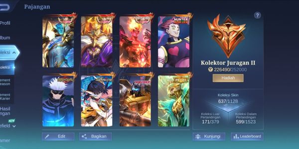 #523 Android & Ios | Skin 637 | Mega Collector 2 | 3 Legend | HXH Hisoka Cecillion | JJK Gojo Xavier | KOF Paquito | 4 Prime