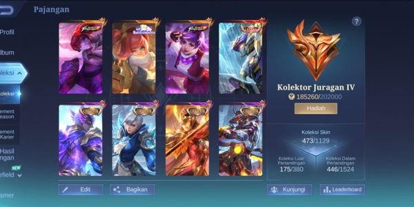 #537 Android & Ios | Skin 473 | Mega Colecionador 4 | 1 Lendário | KOF Chou | Colecionador YSS | Colecionador Gusion | Colecionador Badang | 7 Colecionadores
