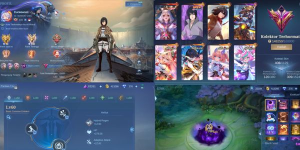 CHEAP SULTAN ML ACCOUNT FORMER IMMORTAL 408 SKINS ALL MAX LUNOX LEGEND FANNY AOT SUYOU SASUKE COLLECTOR 2 ASPIRANT 5 LUCKYBOX 10 ETC
