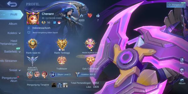 HERO 122 SKIN 148 EMBLEM ALL MAX LIMIT KARRIE KUFRA SPONGEBOB CYCLOPS EPIC ROGER LANCELOT LAYLA MPL BENEDETTA CHRISTMAS LANCELOT ETC LUXURY