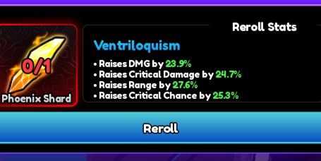 Godly BIRB 101% Corrupt 3 | 23.7% Damage | 24.7% Crit Damage | 27.6% Range | 25.3% Crit Chance | Anime Vanguard