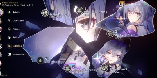 ASIA SERVER, GOOGLE LOGIN ONLY, RATE ON 40, 19K JADE + 35 TICKETS, SILVERWOLF LVL 999 EIDOLON 5+ LC, ARCHER, DANHENG PT, SPARKLE, YUNLI, WELT, CLARA, BRONYA