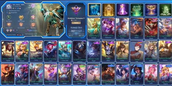 167 SKINS • PRIME GRANGER • KOF GUINEVERE • SANRIO FLORYN • LUCKYBOX ZHASK • MYTH CLINT • MYSTIC JULIAN LESLEY • 5 LIMITED