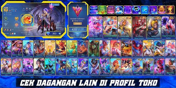 430 SKINS | LEGEND FREYA | 4 COLLECTOR | 3 ASPIRANT | 3 PRIME | 4 ZOD | 6 LUCKYBOX | 2 SANRIO | SOUL CECILION | 25 LIMITED | 42 RARE | RECALL EPIC |