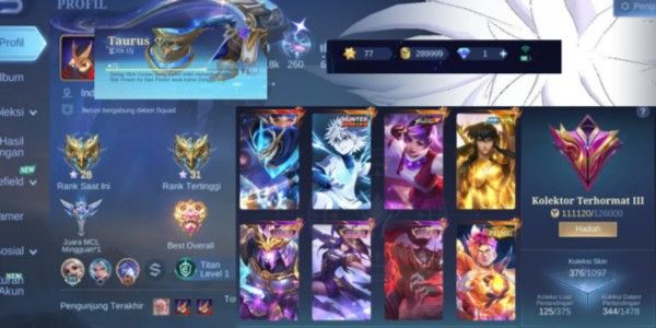 HONORED COLLECTOR ACCOUNT III SUITABLE JUNG, MID / GOLD, ZODIAC SOON, MAX HERO, LOTS OF BP#126
