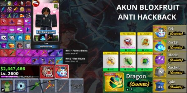 Account Blox Fruits GG [S] Permanente & Gamepass - 1