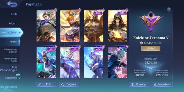 CHEAP MOBILE LEGEND ACCOUNT | FAMOUS COLLECTOR | MANY EPIC SKINS #2