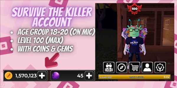 Account Survive The Killer | Level 100 | 1.57m Coins