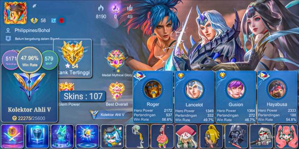SKIN 107!! WR 47% KOF KARINA, LUCKYBOX GUINEVERE, SPONGEBOB CYC, DRAGON TAMER LANCELOT, BLAZING CLAUDE EX GLORY