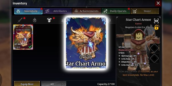 Star Chart Armor Account