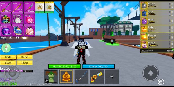 Blox Fruits Account Level 1632 Permanent Light, Buddha, Dough