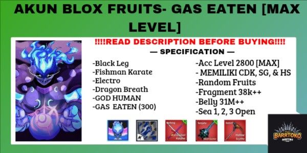 BLOX FRUIT ACCOUNT – GAS FRUIT (EATEN)