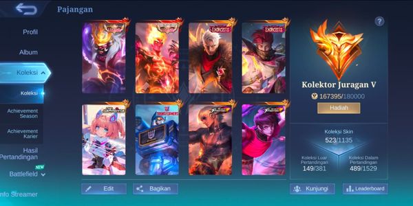 AKUN ML MURAH JURAGAN, EX IMMORTAL, RECALL TASTAS, SKIN LEGEND FRANCO, VALIR, EXORCIST YU ZHONG, GRANGER, ASPIRANTS ANGELA, TF POPOL DLL