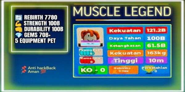 Muscle Legend Account | Rebirth 7780