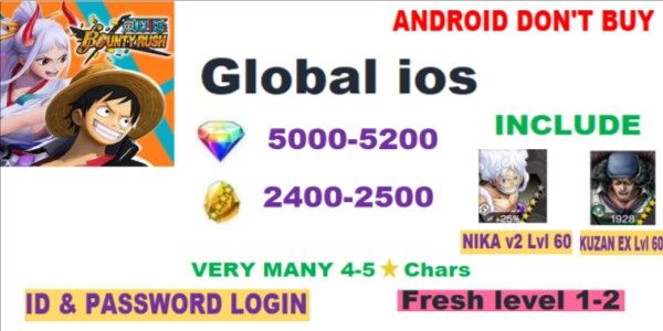 One Piece Bounty Rush Gacha Account ios-3