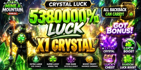 5,380,000% Luck Crystal (1pcs 5.4M% Luck Crystal) + Bonus