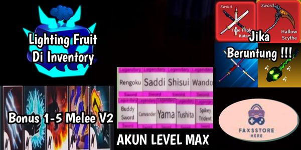 บัญชีเลเวลสูงสุด (มี Lightning Fruit ในคลัง) - Blox Fruit