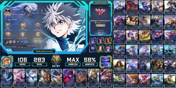 283 SKINS, LEGEND GUSION, HUNTER HARIT, NEOBEST LYLIA, SOUL AMON, ASPIRANT RUBY