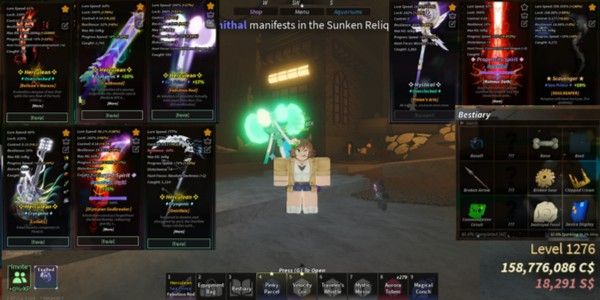 Akun Level 1000+ OP Rod (Bonus Creature of Sonaria)