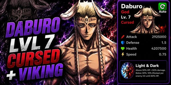 Roll Anime To Fight | LVL 7 Dabura Cursed + Viking
