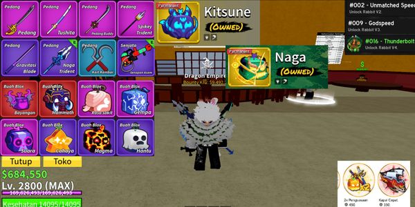 ( BLOX FRUIT स्थायी DRAGON & KITSUNE अकाउंट )