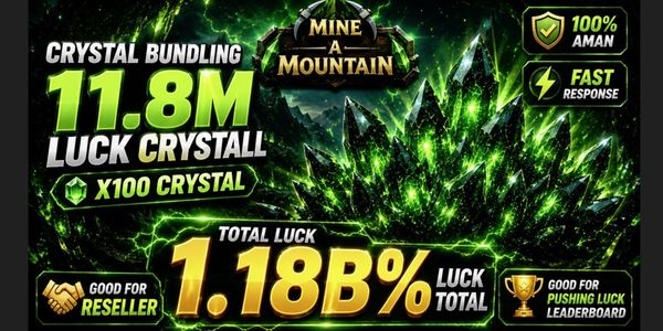 Crystal Luck 100 Pcs Bundle - 1,118,000,000% Luck (1.18B% Luck) Good For Resell or Luck Leaderboard Push