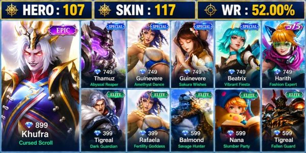 MANY HERO ACCOUNTS AND GG SKIN MUCH MURMER #YNRGAMING
