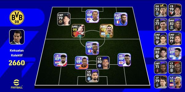 Collective Efootball Account 2600++ Legendary Messi + Rooney + Super GG Players