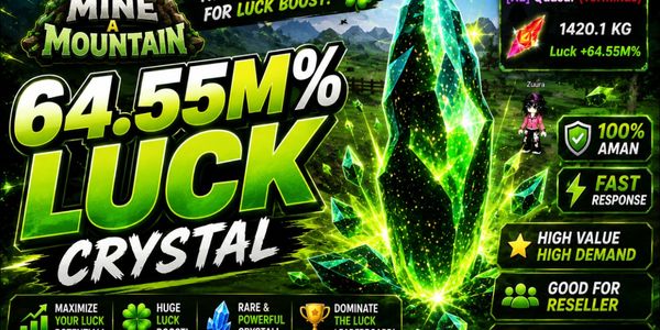 Crystal Luck - 64,550,000% Luck (64.55M% Luck) x 1pcs Crystal