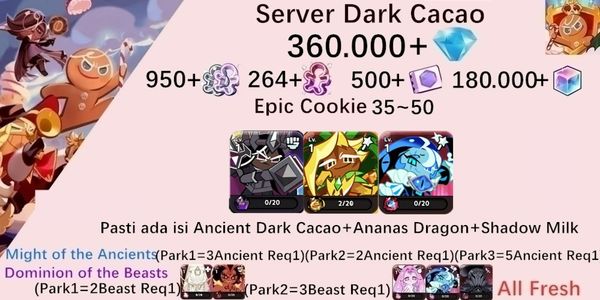 Akun starter Cookie Run Kingdom(Server Dack Cacao)DC27
