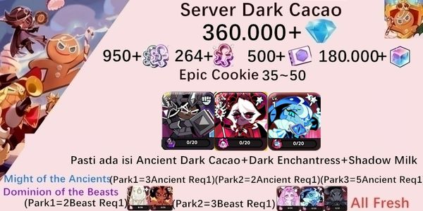 Akun starter Cookie Run Kingdom(Server Dack Cacao)DC21