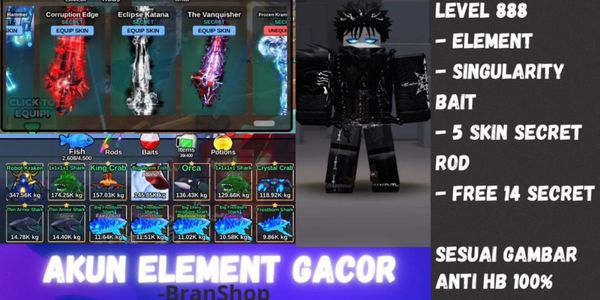 Element Rod Account + Singu + BONUS!! | Fish It!