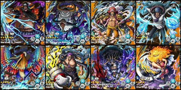 ไอดี 8 Extreme Blackbeard EX V2 Max Saturn EX 5 Roger EX 5 Kuzan EX 5 Mars EX Zephyr EX Kaido EX V2 Big Mom EX [Android/iOS]