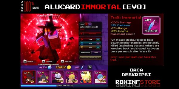 ANIME ORIGINS - ALUCARD EVO [IMMORTAL] + 420RR + 140K GEMS